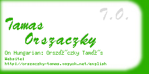 tamas orszaczky business card